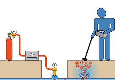 Detecção de fugas de água com gás traçador